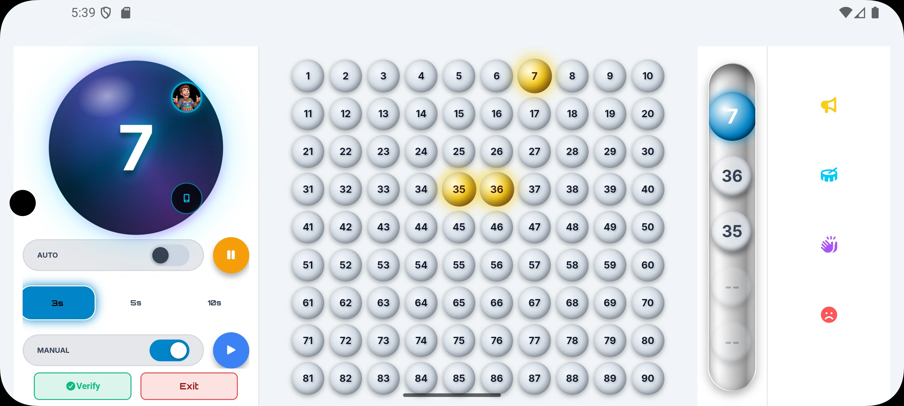 Bingo Caller Pro TV Mode with 3D Balls